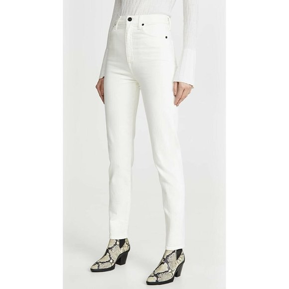 SLVRLAKE Beatnik Slim Straight Jeans Denim White